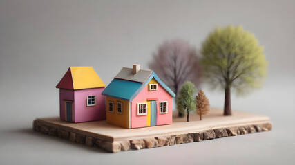 House model. Property home and real estate insurance concept. miniature model house. Mortgage concep. AI generated image, ai..