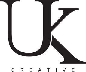 UK or KU letter modern logo design