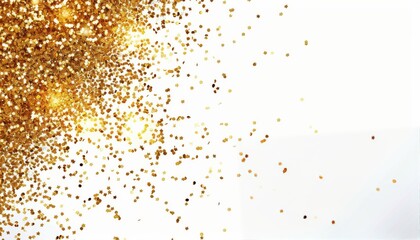 Poster - Golden Confetti Falling on White Background