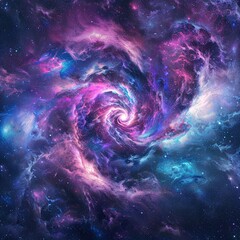 Captivating cosmic nebula swirl with vibrant purple and blue hues, showcasing the beauty of outer space. Perfect for sci-fi and space themes.
