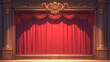 © pattozher - theater stage with red curtain