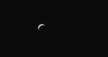 Wall Mural - Moon Partially Blocking The Face Of The Sun During Solar Eclipse. 