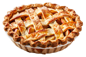 Wall Mural - Homemade apple pie isolated on transparent background