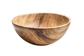 Wall Mural - Light wooden bowl isolated on transparent background