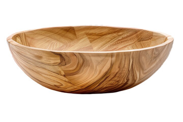 Wall Mural - Light wooden bowl isolated on transparent background