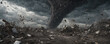 © RobinsonIcious - Tornado devastating landscape. Highly detailed and realistic illustration