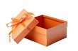© Tohamina - Open orange gift box isolated on transparent background