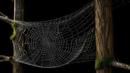 spider web with dew drops