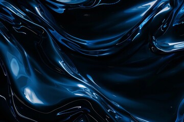 Wall Mural - a abstract dark blue waves background, black background, glass texture