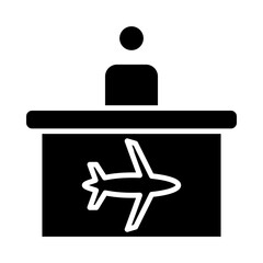 Sticker - Airport Information Desk glyph icon