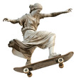© Gasi - Greek female statue on a skateboard ,isolated on white background , PNG die-cut, clipart