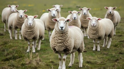 Wall Mural - a number of sheep in the farm of sheep