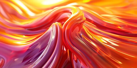 Wall Mural - colorful abstract painting with wave of colors