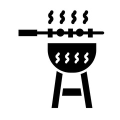 Canvas Print - barbecue glyph icon