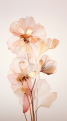 Poster - Rose gold flowers plant inflorescence fragility.