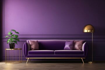 Wall Mural - Purple room architecture furniture.