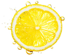 Wall Mural - Lemon slice isolated on transparent background. Png format