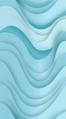 Wall Mural - Abstract light blue waves paper art background vector image