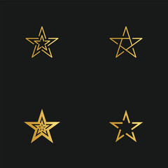 Wall Mural - Set star logo design vector with golden gradien concept