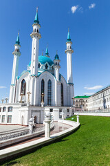 Wall Mural - Kul Sharif Mosque exterior, vertical photo taken on a sunny day