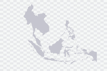 Southeast Asia Map Cloud Color on White Background quality files Png