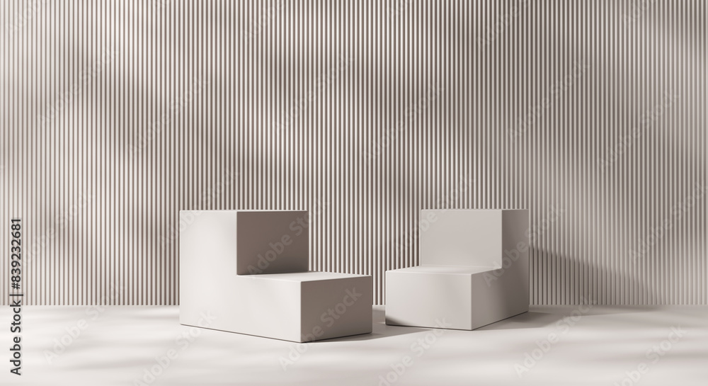 Abstract white platform podium showcase for product display 3d ...
