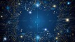 © imlane - modern PowerPoint background image, tech theme, no text, theme border leaving center blank for images , image only, with blue and gold aspects,