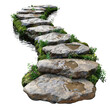 © PTC_KICKCAT - Scenic stone pathway with lush green moss, providing a serene and peaceful natural setting in a garden or park.