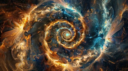 Wall Mural - Majestic Cosmic Swirls - Abstract Galaxy Art