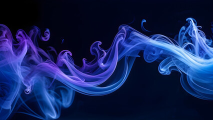 Wall Mural - Abstract Smoke Trails Swirling on a Smoky blue and purple Background