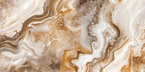 Wall Mural - Glamorous Gold and White Abstract Art