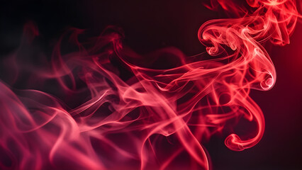 Wall Mural - Abstract Smoke Trails Swirling on a Smoky red Background