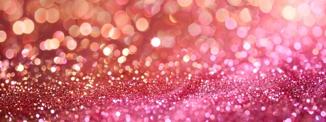 pink gold glitter bokeh texture background, bright pink sparkle background