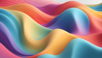 Wall Mural - Dynamic 3D colorful waves pattern. Abstract colorful backdrop. Wavy lines in motion.