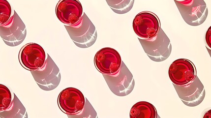 Wall Mural - vibrant red glasses casting shadows. minimalist pattern artwork. modern design for decor and creativ