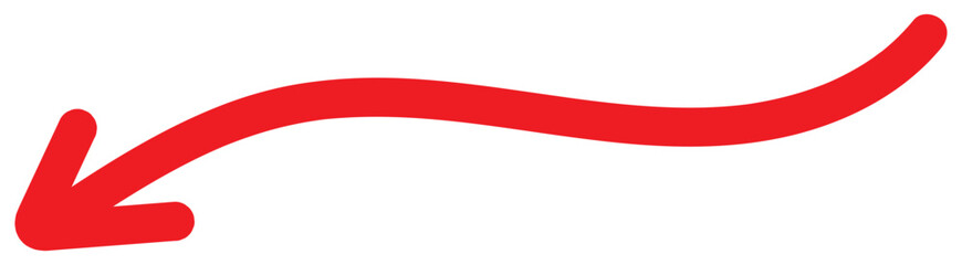 Wall Mural - round curl long arrow. thin arrow curled symbol icon. arrow swish sign.