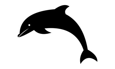 Poster - black dolphin silhouette logo