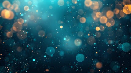 Tranquil Blue and Teal Bokeh Lights on Dark Background Calming and Serene Stock Image