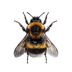 Wall Mural - Bumblebee top view isolated on transparent  background