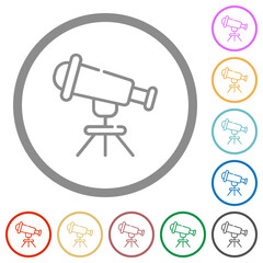 Wall Mural - Telescope outline flat icons with outlines