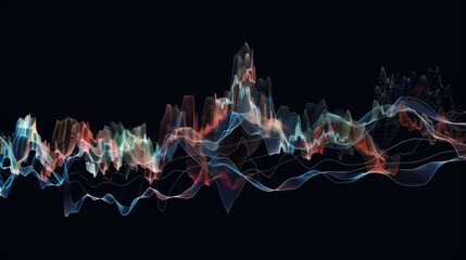 Wall Mural - A dynamic stock market graph showing fluctuations in share prices, reflecting the volatility of the financial market