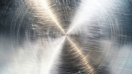 Wall Mural - close-up of a metal surface with radial scratches creating a textured, metallic pattern. ideal for b