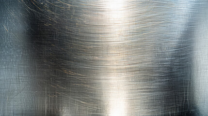 Wall Mural - close-up of brushed metal texture with light reflections, showcasing intricate patterns and a modern
