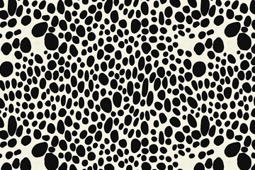 Wall Mural - abstract black and white pattern with irregular oval shapes, creating a modern and artistic texture,
