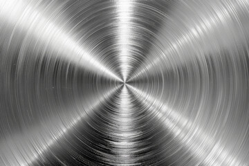 Wall Mural - close-up of a polished stainless steel surface with circular patterns creating an abstract, industri