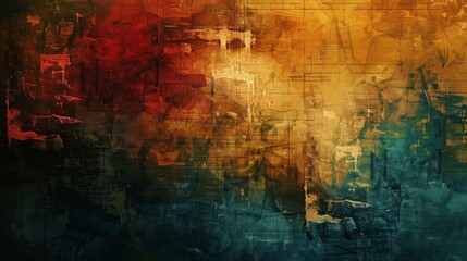 Poster - A rich, textured abstract background with layers of color and depth, providing a visually engaging experience