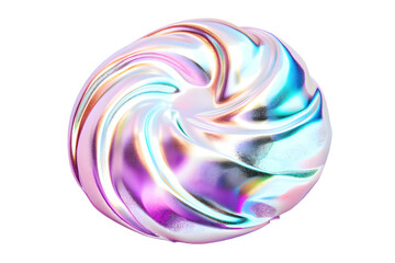 Canvas Print - Holographic flowing liquid swirl isolated on transparent background