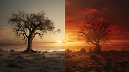 Wall Mural - how the changing light at sunset affects the mood of photographs.
