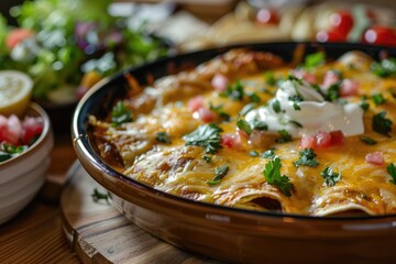 Canvas Print - Enchiladas topped with melted cheese