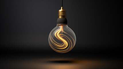 Wall Mural - decorative light bulb on black background illustration, light bulb idea, concepty of creativity